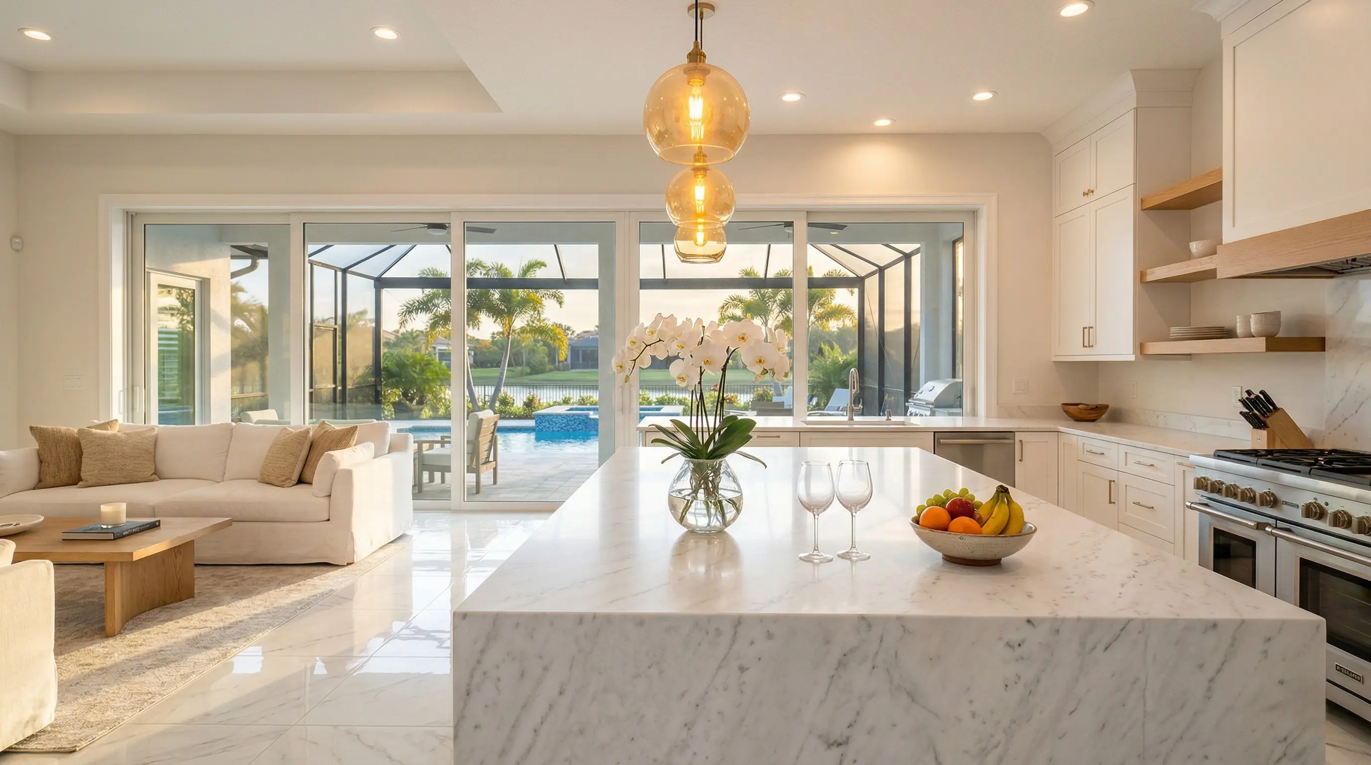 Luxury Naples Florida home interior prepared for owner arrival